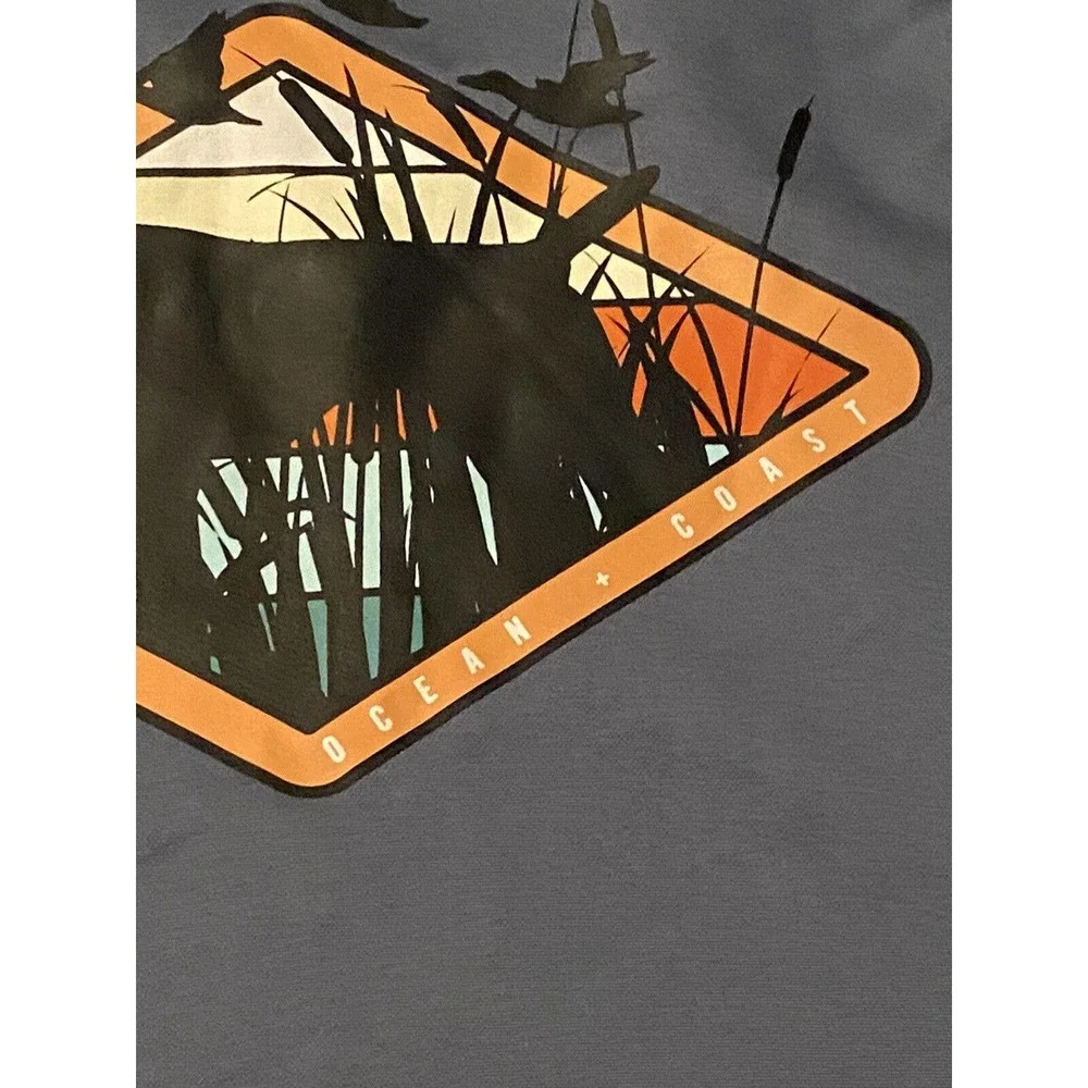 Ocean + Coast Mens Size L Bison Blue Hunting Scene Pullover Hoodie NWT - Picture 14 of 15